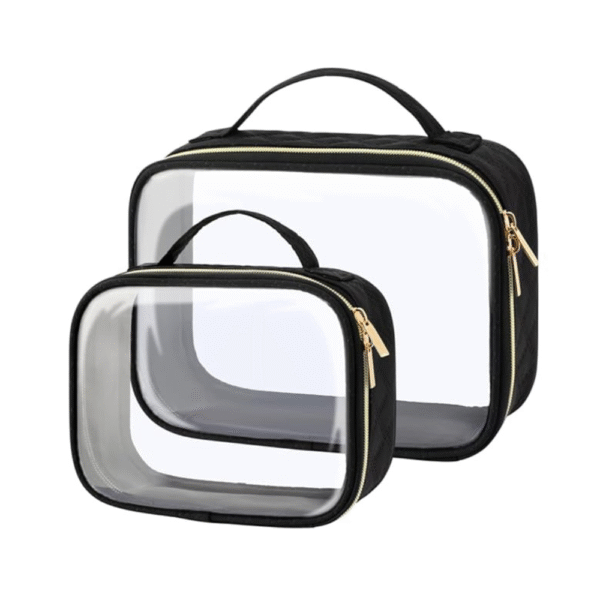 PACKISM Clear Makeup Bags - TSA Approved Toiletry Bag with Handle Large Opening
