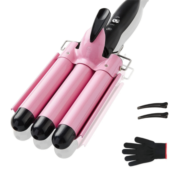 3 Barrel Curling iron Hair Waver, TOP4EVER 25mm Professional Ceramic Hair Curler
